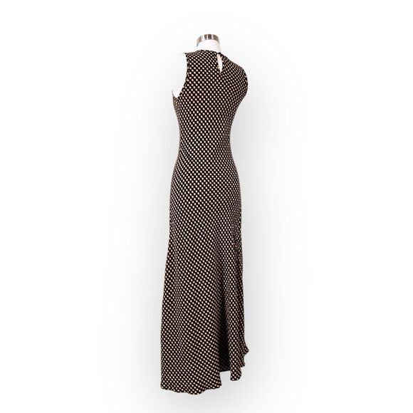 Dissh Mila Bias Cut Maxi Dress Size 2 Black Gold Geometric Sleeveless - Picture 8 of 10